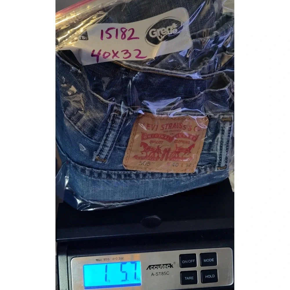 LEVIS 505 - Men‎ 40X32 Regular Straight Cotton Denim Blue Jeans